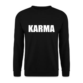 Karma - Unisex Sweatshirt - black - Front - Alina (178cm) & Michal (187cm)