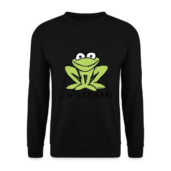 kleiner Frosch 'Quark' - Unisex Pullover - Schwarz - Vorne - Alina (178cm) & Michal (187cm)