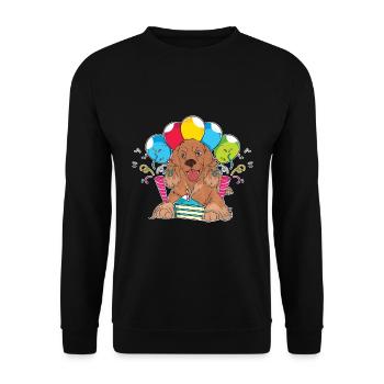 Dogs Pet Birthday Gift Cocker Spaniel - Unisex Sweatshirt - black - Front - Alina (178cm) & Michal (187cm)
