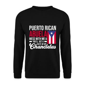Puerto Rico Flagge | Puerto Ricaner Geschenkideen - Unisex Pullover - Schwarz - Vorne - Alina (178cm) & Michal (187cm)