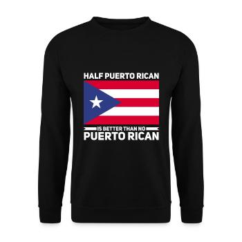 Puerto Rico | Puerto Ricaner Flagge Geschenkideen - Unisex Pullover - Schwarz - Vorne - Alina (178cm) & Michal (187cm)