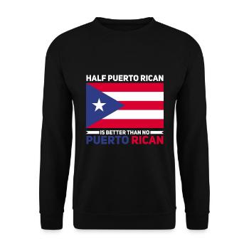 Puerto Rico | Puerto Ricaner Flagge Geschenkideen - Unisex Pullover - Schwarz - Vorne - Alina (178cm) & Michal (187cm)