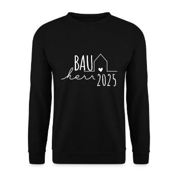 Bauherren Partnerlook Hausbau – Bauherr 2025 - Unisex Pullover - Schwarz - Vorne - Alina (178cm) & Michal (187cm)