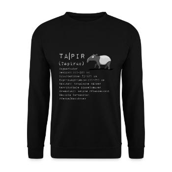 Schabracken Tapir Wissen Fakten Geschenk - Unisex Pullover - Schwarz - Vorne - Alina (178cm) & Michal (187cm)