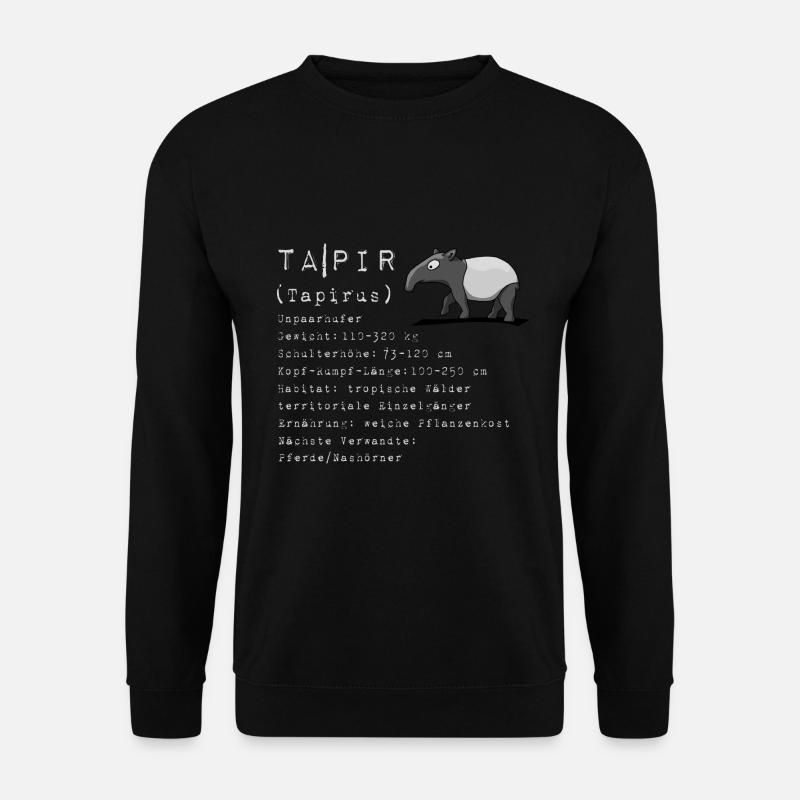 Schabracken Tapir Wissen Fakten Geschenk - Unisex Pullover - Schwarz