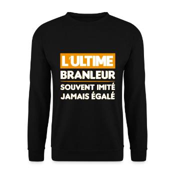 cadeau marrant l' ultime branleur beauf branlo - Sweat-shirt Unisexe - noir - Devant - Alina (178cm) & Michal (187cm)