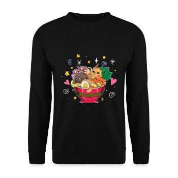 Ramen - Unisex Pullover - Schwarz - Vorne - Alina (178cm) & Michal (187cm)