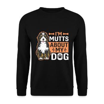 I Am Mutts About Dog Australian Shepherd - Unisex Sweatshirt - black - Front - Alina (178cm) & Michal (187cm)