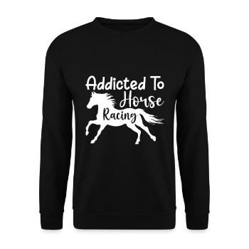 Accro aux courses hippiques - Barrel Equestrians - Sweat-shirt Unisexe - noir - Devant - Alina (178cm) & Michal (187cm)