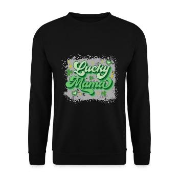 Fête de la Saint-Patrick Maman heureuse - Sweat-shirt Unisexe - noir - Devant - Alina (178cm) & Michal (187cm)