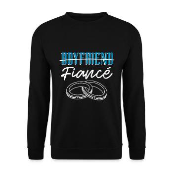 boyfriend, partner, fiancé, gift, engagement - Unisex Sweatshirt - black - Front - Alina (178cm) & Michal (187cm)