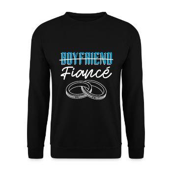 Fiancé, Partner, Boyfriend, Gift, Engagement - Unisex Sweatshirt - black - Front - Alina (178cm) & Michal (187cm)
