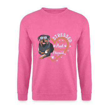 Gesegneter Rottweiler Besessener Lustiger - Unisex Pullover - Pink - Vorne