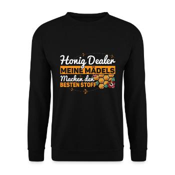 Imker Honig Dealer Meine Mädels machen Honig - Unisex Pullover - Schwarz - Vorne - Alina (178cm) & Michal (187cm)
