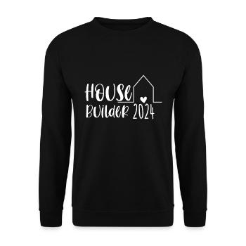 Housebuilder 2024 – Bauherren Baubeginn Haus - Unisex Pullover - Schwarz - Vorne - Alina (178cm) & Michal (187cm)