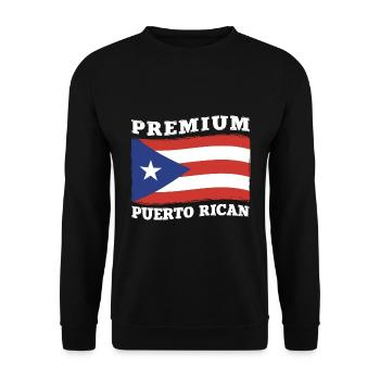 Puerto Rico Flagge | Puerto Ricaner Geschenkideen - Unisex Pullover - Schwarz - Vorne - Alina (178cm) & Michal (187cm)