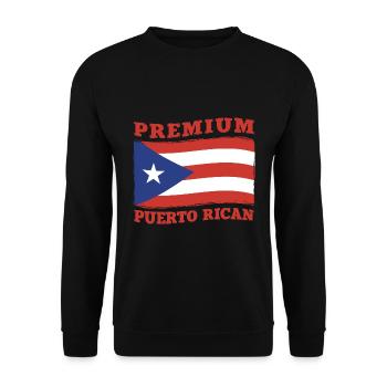 Puerto Rico Flagge | Puerto Ricaner Geschenkideen - Unisex Pullover - Schwarz - Vorne - Alina (178cm) & Michal (187cm)