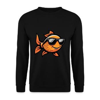 Goldfische Cool Tier - Unisex Pullover - Schwarz - Vorne - Alina (178cm) & Michal (187cm)