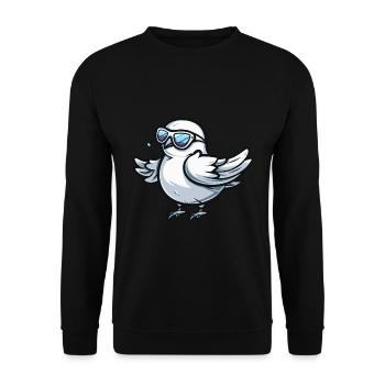 Colombe oiseau animal cool - Sweat-shirt Unisexe - noir - Devant - Alina (178cm) & Michal (187cm)