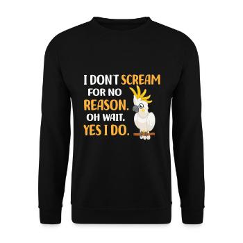 Kakadu lovers | Pet Bird Birds Gifts - Unisex Sweatshirt - black - Front - Alina (178cm) & Michal (187cm)