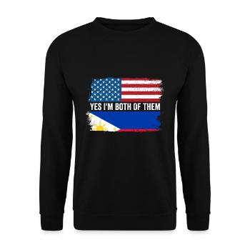 Oui, je suis tous les deux un philippin américain Fil-Am - Sweat-shirt Unisexe - noir - Devant - Alina (178cm) & Michal (187cm)