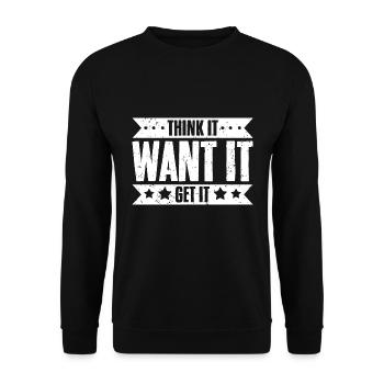 Think It Want It Get It Awesome Life Manifesting - Unisex Sweatshirt - black - Front - Alina (178cm) & Michal (187cm)