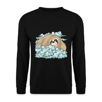 Lazy Zoo Animal Gift Cute Clouds Sloth - Unisex Sweatshirt - black - Front - Alina (178cm) & Michal (187cm)