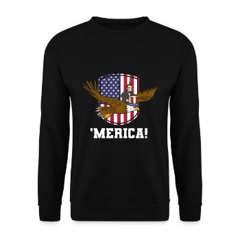 USA Flagge | Patriot Patriotismus Amerika Geschenk - Unisex Pullover - Schwarz - Vorne - Alina (178cm) & Michal (187cm)