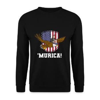 USA Flagge | Patriot Patriotismus Amerika Geschenk - Unisex Pullover - Schwarz - Vorne - Alina (178cm) & Michal (187cm)