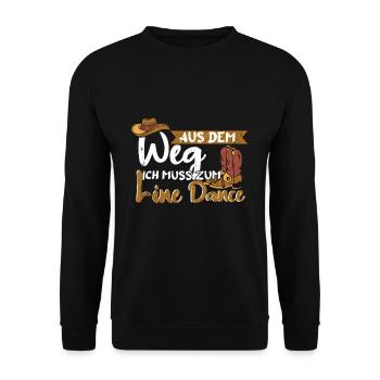 Line Dance Linedance Tanzen Aus dem Weg - Unisex Pullover - Schwarz - Vorne - Alina (178cm) & Michal (187cm)