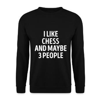 J’aime les échecs et peut-être 3 personnes drôles - Sweat-shirt Unisexe - noir - Devant - Alina (178cm) & Michal (187cm)