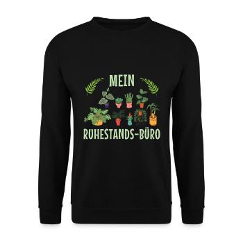 Mein Ruhestands-Büro - Unisex Pullover - Schwarz - Vorne - Alina (178cm) & Michal (187cm)