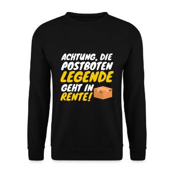 Postboten legende geht in Rente Geschenk - Unisex Pullover - Schwarz - Vorne - Alina (178cm) & Michal (187cm)