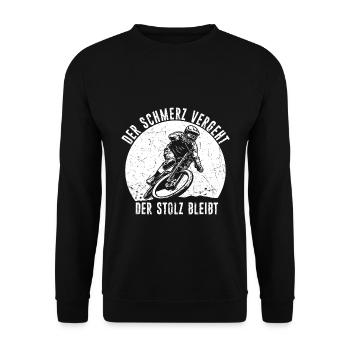 Mountainbike MTB Geschenk BMX Kleidung MTB Spruch - Unisex Pullover - Schwarz - Vorne - Alina (178cm) & Michal (187cm)