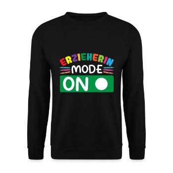 Kindergärtnerin Erzieherin Mode on! - Unisex Pullover - Schwarz - Vorne - Alina (178cm) & Michal (187cm)