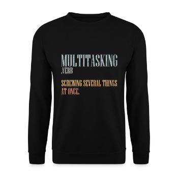 Définition du multitâche vintage Une personne maladroite - Sweat-shirt Unisexe - noir - Devant - Alina (178cm) & Michal (187cm)