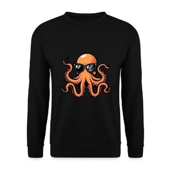 Oktopus Cool Tier - Unisex Pullover - Schwarz - Vorne - Alina (178cm) & Michal (187cm)