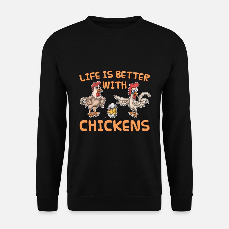Huhn Hühner - Unisex Pullover - Schwarz