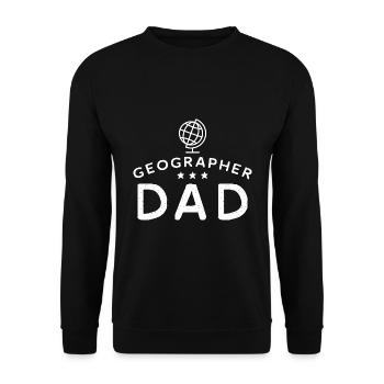 Geographer Papa Geography Geography - Unisex Sweatshirt - black - Front - Alina (178cm) & Michal (187cm)
