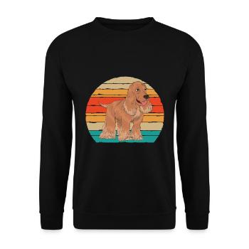 Retro Dog Lover Dogs Gift Cocker Spaniel - Unisex Sweatshirt - black - Front - Alina (178cm) & Michal (187cm)