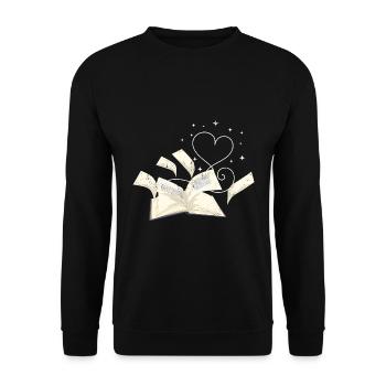 Amour Livres Coeur Lire - Sweat-shirt Unisexe - noir - Devant - Alina (178cm) & Michal (187cm)