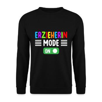 Kindergärtnerin Erzieherin Mode on! - Unisex Pullover - Schwarz - Vorne - Alina (178cm) & Michal (187cm)