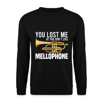 Mellophon Spieler | Musik Marschmusik Geschenkidee - Unisex Pullover - Schwarz - Vorne - Alina (178cm) & Michal (187cm)