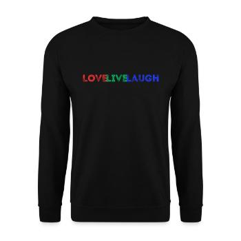 Liebe, Leben, Lachen - Unisex Pullover - Schwarz - Vorne - Alina (178cm) & Michal (187cm)