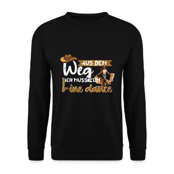 Line Dance Linedance Tanzen Aus dem Weg - Unisex Pullover - Schwarz - Vorne - Alina (178cm) & Michal (187cm)