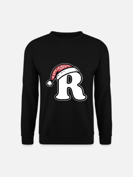 Buchstabe R mit Weihnachtsmütze - Unisex Pullover - Schwarz
