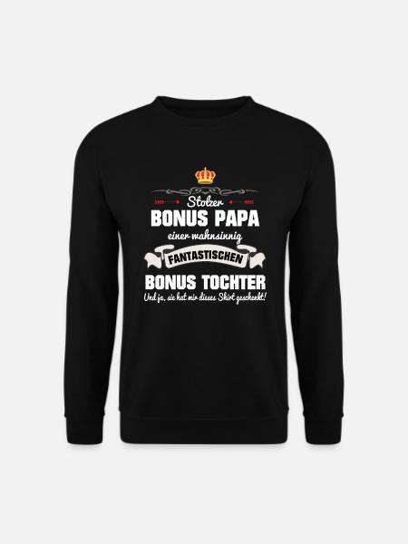 Stiefpapa Bonus Papa Stiefvater Bonus Tochter - Unisex Pullover - Schwarz