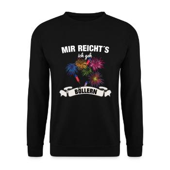 Pyrotechnik Feuerwerk Silvester Geschenkideen - Unisex Pullover - Schwarz - Vorne - Alina (178cm) & Michal (187cm)