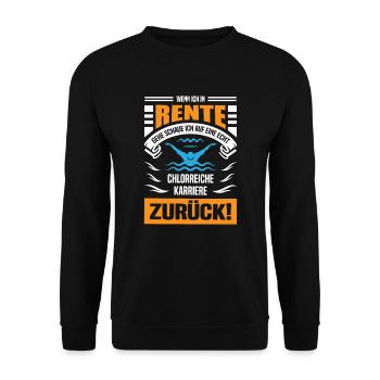 Bademeister Rente Rentner Rettungsschwimmer - Unisex Pullover - Schwarz - Vorne - Alina (178cm) & Michal (187cm)
