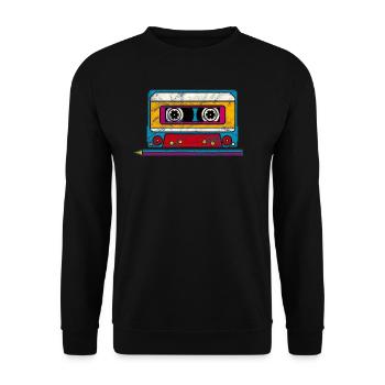 Mixtape Musik Tape Kassette 80er 90er Retro Stift - Unisex Pullover - Schwarz - Vorne - Alina (178cm) & Michal (187cm)